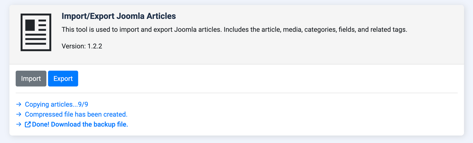 article exporting